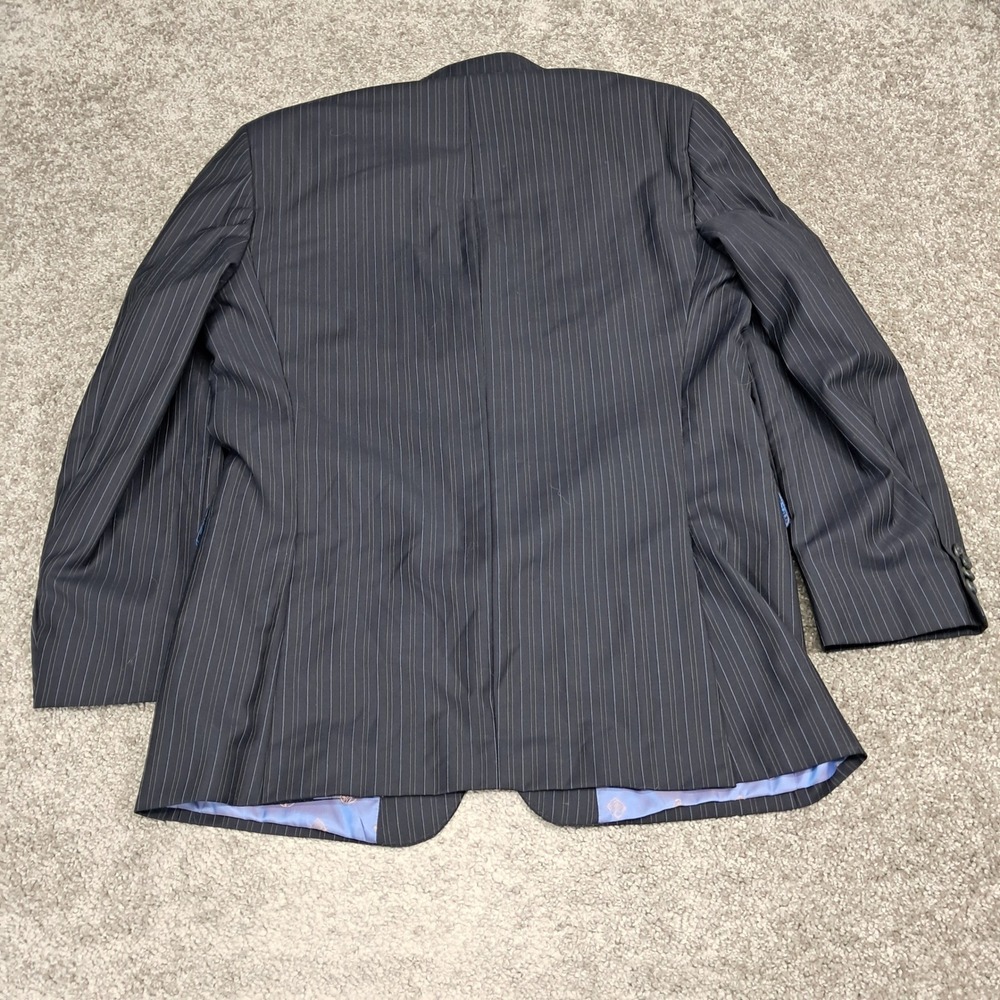 Jean John Mens Wool Pinstripe Suit 3-Button Blazer Pleated Cuffed Pants 36x32 - Picture 7 of 16